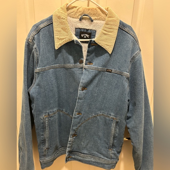Billabong Men’s Denim Sherpa Jacket - Picture 1 of 2
